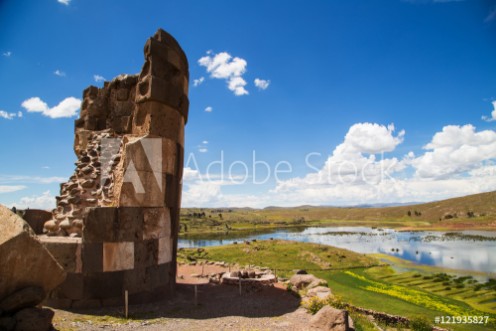 Picture of Lake Umayo and Sillustani burial ground Peru